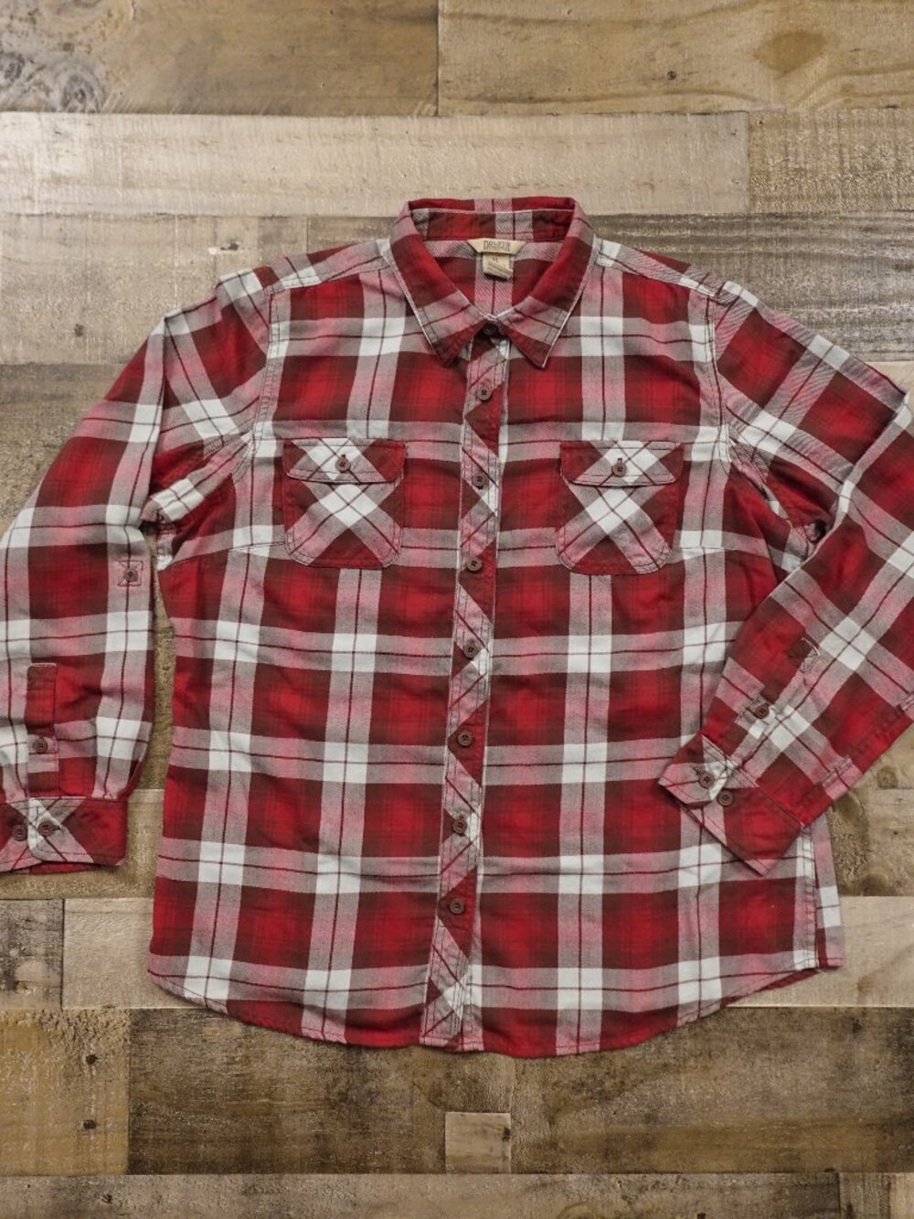Duluth Trading Crosscut‎ Wicking Flannel Shirt Women’s XL Red Plaid Outdoor
